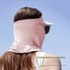 New Outdoor Sunscreen Golf Sun Proof Ice Silk Sun Hat Men Women Collar Fishing Riding Uv Protect Mask Summer Integrated Breath