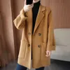 2023 Kvinnor Long Trench Blazer Jacka Koreansk stil Löst vinter Kvinnor Trenchrock Double-breasted Lady Overcoat Cardigan Tops