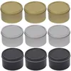 Bouteilles de rangement 12pcs 4 oz pots de bougies Round Tinplate Tins For Coffee Bean Candy Gift DIY CONTAYER avec couvercles