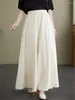 Kvinnors byxor 2024 fashionabla och avslappnade långa breda ben kjol konstnärlig stil mångsidig lös stor storlek harembyxor för kvinnor K339