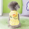 Hundekleidung hübsches Sommer gestreiftes T-Shirt leicht zu waschen Casual Wear