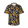 Camisas casuais masculinas Camisa de férias selvagem de girassol Flores amarelas imprimir verão masculino fria blusas de manga curta y2k roupas de padrão engraçado