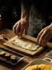 Fabricant de sushis en bambou naturel de style japonais, tapis roulants, rouleau carré, kit de fabrication de sushis, tapis vert pour accessoires de cuisine