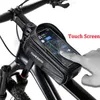Bicycle Bag Waterproof Touch Screen Cycling Bag Top Front Tube Frame Bag Road Bike Phone Mount Bag Phone Case Bike Accessories