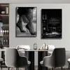 Modern zwart witte sexy vrouw poster luxe straat landschap decoratieve foto's canvas schilderen schilderij muur kunst woonkamer thuis decor