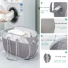 Laundry Bags Foldable Basket With Large Capacity Dirty Clothes Hamper Mesh Oxford Cloth Toys Storage Bag For Home Room