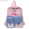 Backpacks Custom Childrens Fashion Contrast Color Backpack for Childrens Travel Ultra Light Backpack Handsome Versatile Small Book Bag Y240411