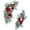 Decorative Flowers 2pcs Artificial Wedding Arch Greenery Arbor Floral Arrangement Party Reception Backdrop Decor Multiple Style Ceremony