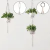 Tuinieren planten bonsai hangende mand handgemaakte macrame bloem pot geknoopte touw planten hanger bohemian balkon home tuin decor