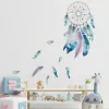 Dream Catcher Nets fladdrande fjädrar väggklistermärken för barn baby sovrum hem vardagsrum dekaler dekor konst pvc affischer väggmålning