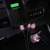 USB CAR Charge 5V 2.1A Bling Dual Port Adapter Adapter Pink Car Decor Styling Diamond Accessories Interior для женских украшений