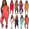 2023 Woman tracksuits zomer 2 -delige set sexy tanktop en trainingsriem tether outfits jogging pak plus size kleding