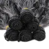 Afro synthétique Afro Curly Poules de cheveux bouclées Extensions avec fermeture 24/26/28 pouces Black Gris White Cair