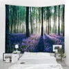 Paysage de la forêt naturelle Tapisserie murale Tapisches suspendues de la scène psychédélique Mandala Home Art Mur décor boho décor de yoga feuille de matelas R0411