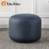 OTAUTAU Size M Big Round Faux Leather Ottoman Stool Beanbag Pouf Footstool Stuffed Bean Bag Footrest Floor Corner Seat Puff