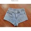 Pantalones de jeans para mujer europeos y americanos diseñador de traje de traje 2023 otoño invernal shorts elásticos set de mezclilla