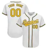 New Style Custom Baseball Jersey Team Training Uniform Printing Add Own Name Number Softball Sports White Green Men Ladies/Kids