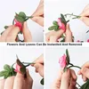 Flores decorativas de 250 cm de parede artificial da peônia pendurada 45pcs plantas falsas rosa branco para decoração de festa de casamento diy