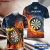 Nome personalizzato Darts Fire Eagle 3D 3D su tutta la polo da uomo stampato Maglietta maschio Lavoro maschi