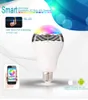 Nowa żarówka LED E27 Bluetooth Bezprzewodowy głośnik sterujący Lekka Funkcja muzyki 2 w 1 inteligentna kolorowa lampa bąbelkowa RGB na iPhone'a Samsung7243611