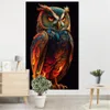 Owl Holy Beast Tapestry, Psychedelic Sharp, Bohemian Style Mysterious Hippie Room Hanging Decoration