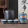 Teaware -sets draagbare reistheetet mini paars zand buiten camping express cup glazen teepot drinkuitrusting