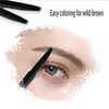 3 färger Natural Eyebrow Pencil Automatisk roterande dubbelhuvud med pensel Ultra Fin Dålig blyertsminkverktyg för kvinnor