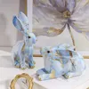 Decorative Figurines Creative Water Transfer Resin Home Decoration Zodiac Easter Gifts Living Room Porch Office Ornaments