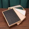 Jewelry Boxes Bamboo 100 Grid Ring Tray Jewelry Display Cabinet Storage Organizer Display Tray 35 * 24cm