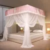 Gevelspaalmuggen net met frame gecodeerde romantisch bedgordijnluifelnetten driedeurs bedcover gordijn thuisdecoratie