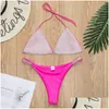 Swim Wear Karlofea Luxury Bling Rhinestone Bikini Crystal Diamond Y Women Swimsuit Canali Halte Ggitys Canali Burburriness Luis Louies Vitt Otl7S