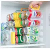 Kylskåp Soda Can Organizer Rack Portable Beer Wine Bottle Holder Kitchen Kylskåp Hyllor Lagring Rack Bottle Organizer