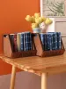 1:12 Dollouse Miniature Bookcase Magazine Rack Storage Basket Mini Bookshelf for Doll House Furniture Acessórios Toy