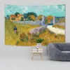 Berömd konstnär Van Gogh Irises och Sun Flower Oil Målning Tapestry Almond Blossom Wall Hanging Carpet Hushållens dekorationer