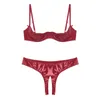 Bras Sets Femme Breft de lingerie en cuir breveté