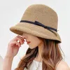 Wide Brim Hats Summer Women's Hepburn Paille Hat à femmes Luxury Sun Protection de mode plage French Panama Dome Bucket Bucket