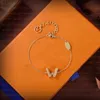 letra de designer simples charme de ouro Bracelete de ouro Moda de moda elegante pulseiras