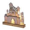 Eid de madeira Mubarak Light Lights Night Lights Muslim Ramadan Decoration for Home Islâmico Partido Muçulmano Ajuda Mubarak Decor Party Supplies 240403