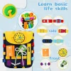 Kid Montessori Bolsa Busy Board com fivelas Aprendizando desenvolver habilidades motoras finas e habilidades básicas para a vida infantil brinquedos de viagem