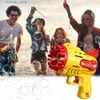 Sable Player Water Fun Kids Rocket Bubble Gun Blower 29/23 trous Bubble Machine Soon Soap Bubbles Toys for Children Girl Boys Outdoor Games Garden L47