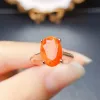 Vintage Natural Orange Fire Opal Ring October Birthstone Opal Ring 925 Silver Solitaire Ring For Women