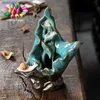 Arts and Crafts Creative Snail Desin Backflow Incense Burner Lotus Leaf Home Decor Ceramic Censer Purple Clay Handicrafts Use In Home Teahouse L49