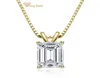 Wong Rain 100 925 Sterling Silver Emerald Cut Created Moissanite Diamonds Gemstone Pendant Halsband Engagemang Fina smycken Y01266179192