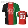 Nom de nom personnalisé Afghanistan Flag Emblem 3D T-shirts Vêtements pour hommes Femmes Tees Jersey Fans de football de football T-shirt