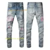 Amirir Jeans Designer dżinsy spodnie fioletowe dżinsy chude rozryte motocyklista szczupły proste chude spodnie designerski stos modny trend marka menu vintage men mens