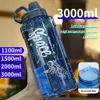 1100/1500/2000 / 3000 ml Bouteille sportive Sports High Captise Resistant Water Bottle Gandle Design Sport Sport Sport Falle pour extérieur