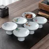 Assiette de rafraîchissement zen de style chinois High pieds assiette à la maison Table de thé à thé
