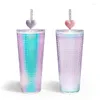 Water Bottles BPA-Free Tumbler Cup With Straw And Lid Perfect For Adults Fitness Double-Layer Laser Bottle Straw800ML