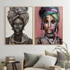 African Woman Abstract Art Portrait Traditional Clothing Canvas Painting Color Wall Art Graffiti Poster Prints Home Decor Murals