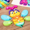 Popoli puzzle per animali abbinati a forma di alta qualità enigmi di cartone animato in legno di alta qualità per bambini puzzle stereo digitali in legno